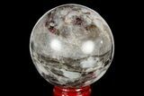 Polished Rubellite (Tourmaline) & Quartz Sphere - Madagascar #182219-1